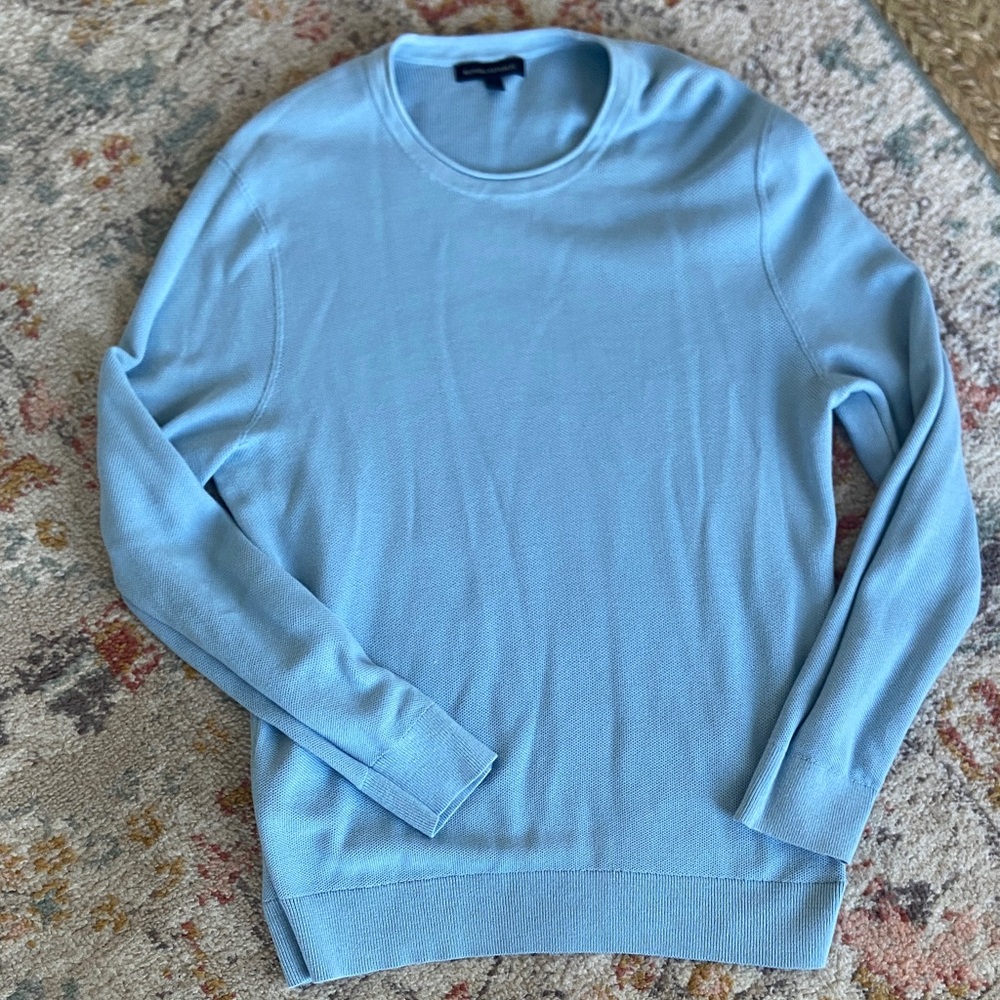Banana Republic Men's Sky Blue Crewneck Cotton Sweater